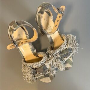 MARION PARKE DENIM CAMO HEELS 36.5